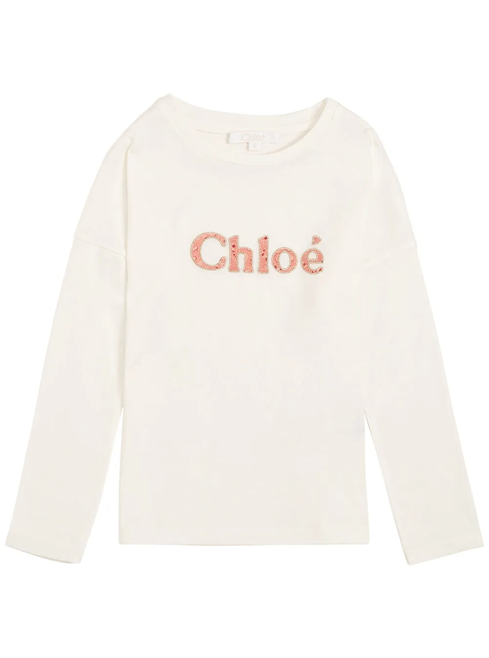 Chlo Kids Logo Detail Long Sleeve T-Shirt