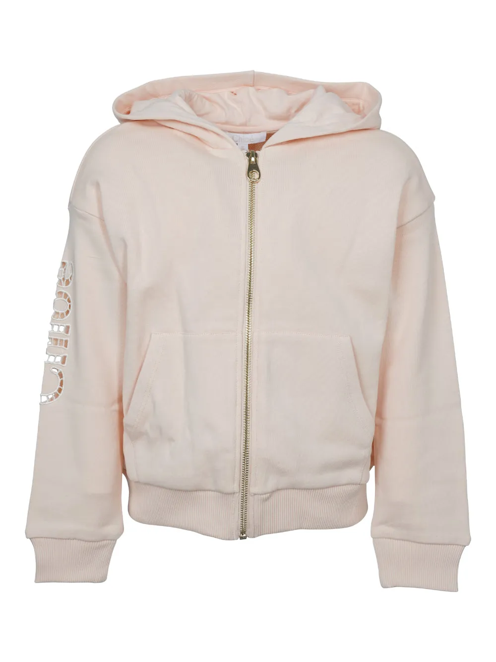 Chlo Kids Logo Detailed Zip-Up Hoodie