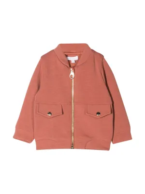 Chlo Kids Logo Detailed Zip-Up Jacket