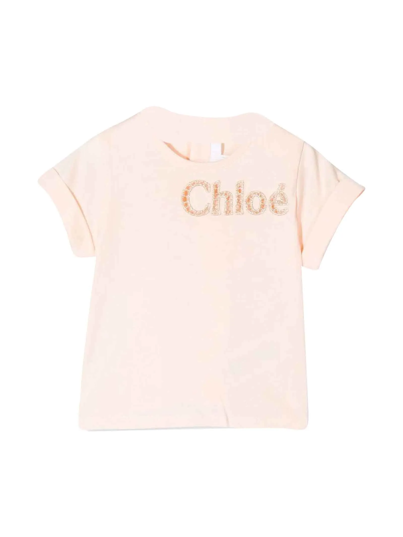 Chlo Kids Logo Embroidered Crewneck T-Shirt
