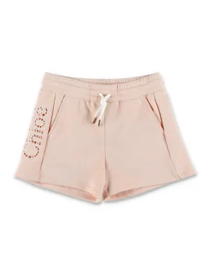 Chlo Kids Logo Embroidered Drawstring Sweatshorts