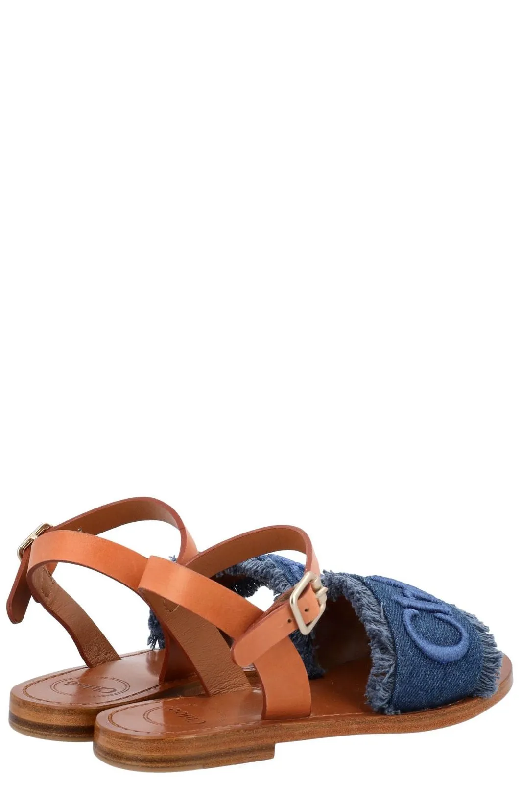 Chlo Kids Logo Embroidered Open Toe Sandals