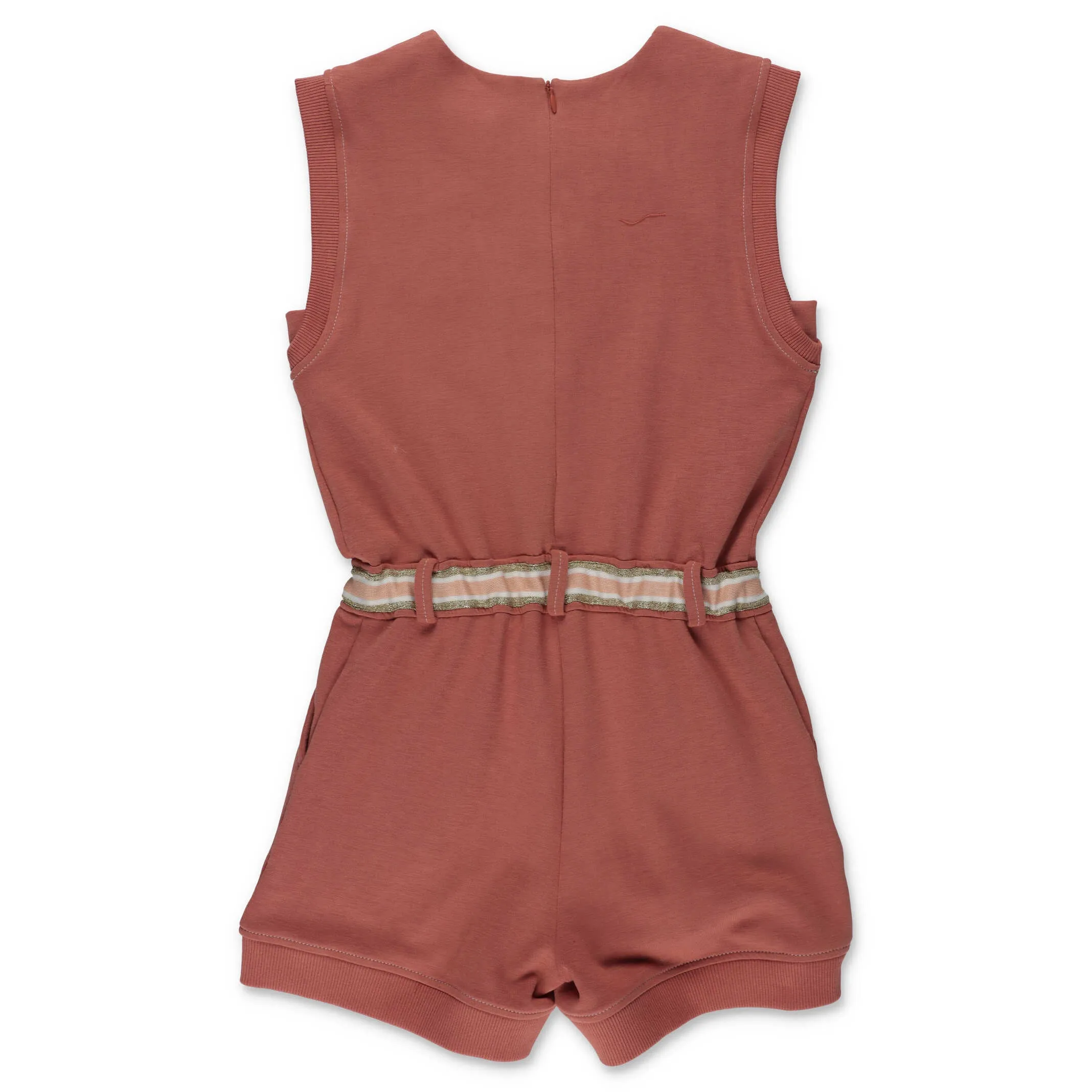 Chlo Kids Logo Embroidered Sleeveless Playsuit