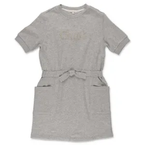 Chlo Kids Logo Embroidered T-Shirt Dress