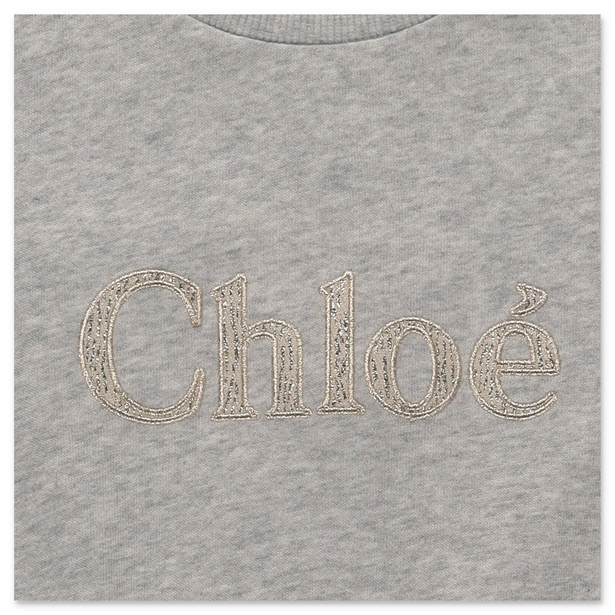 Chlo Kids Logo Embroidered T-Shirt Dress