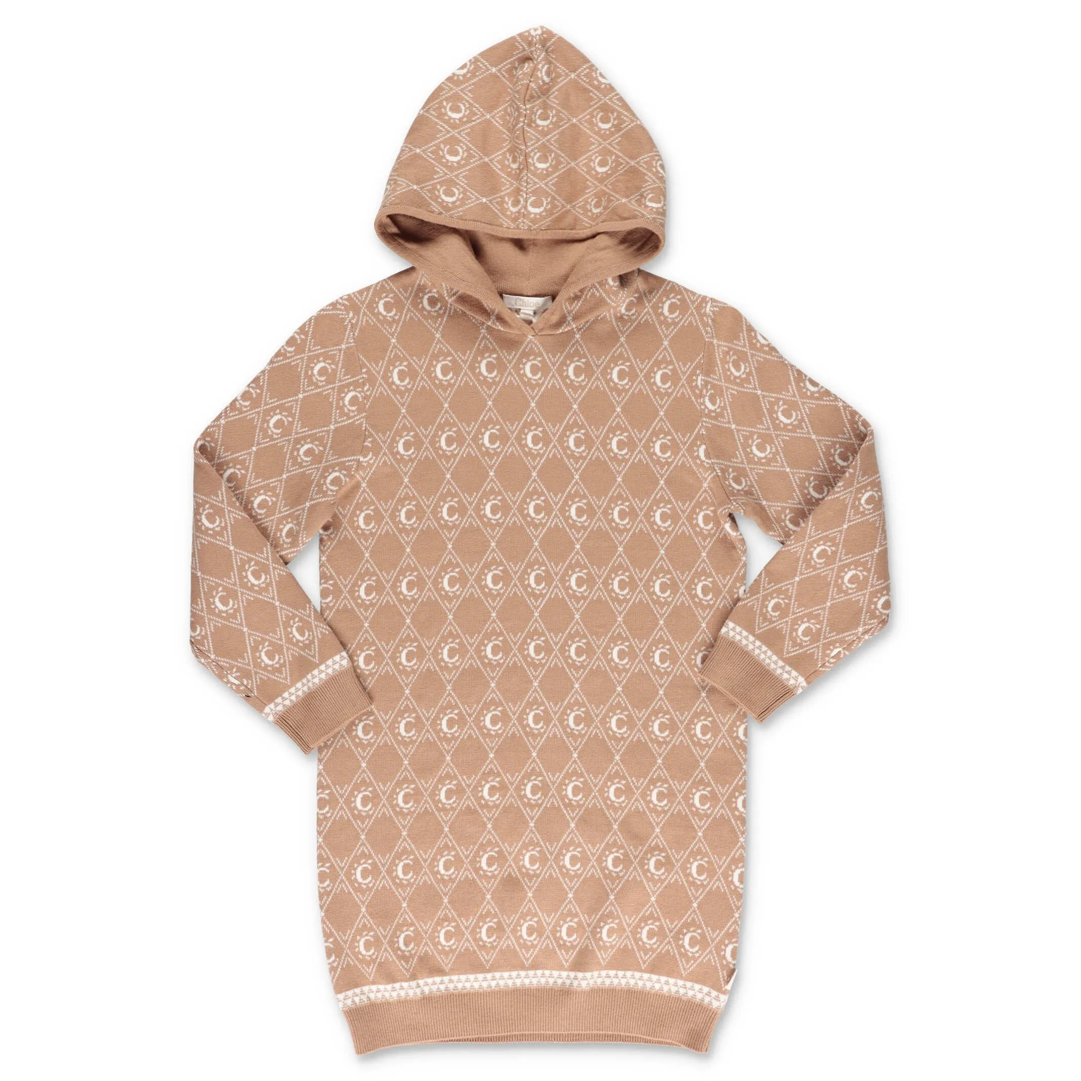 Chlo Kids Logo Intarsia Jumper Dress