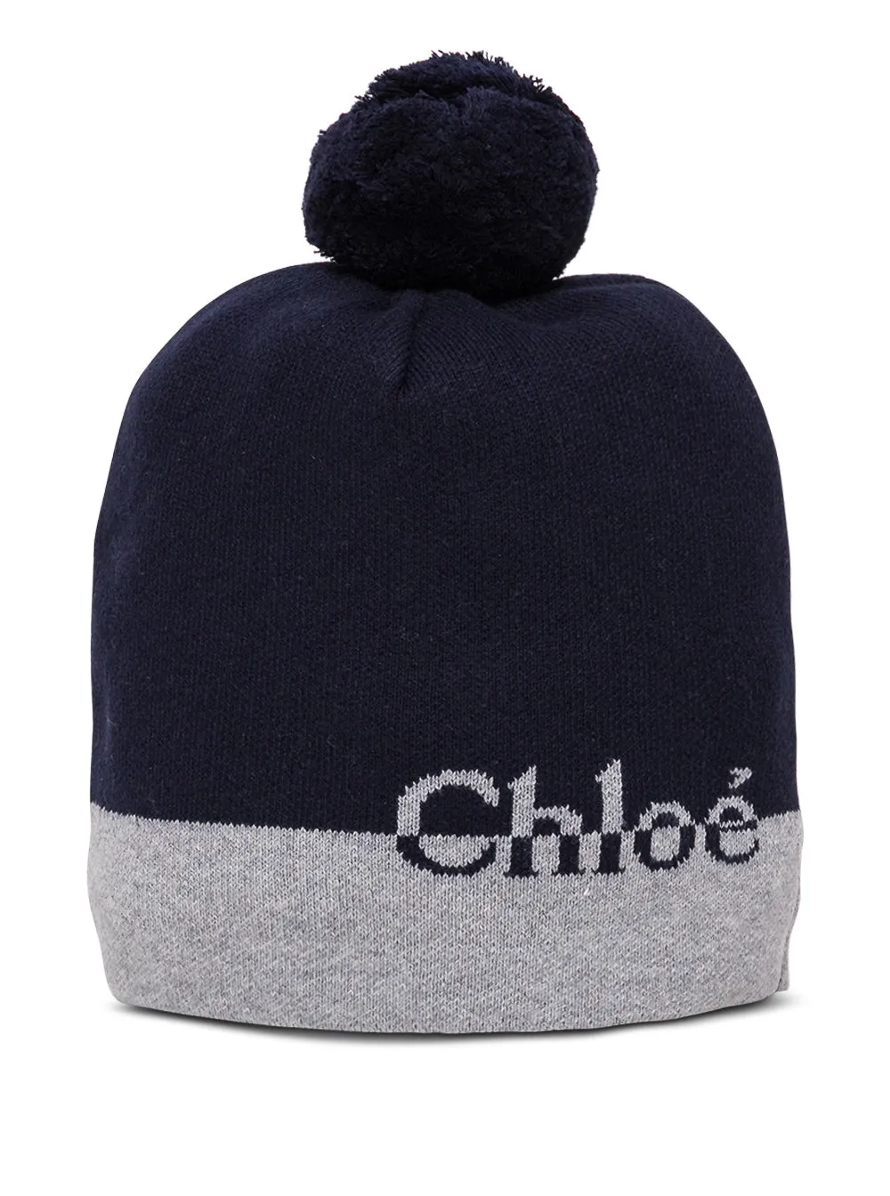 Chlo Kids Logo Intarsia Pom Pom Beanie