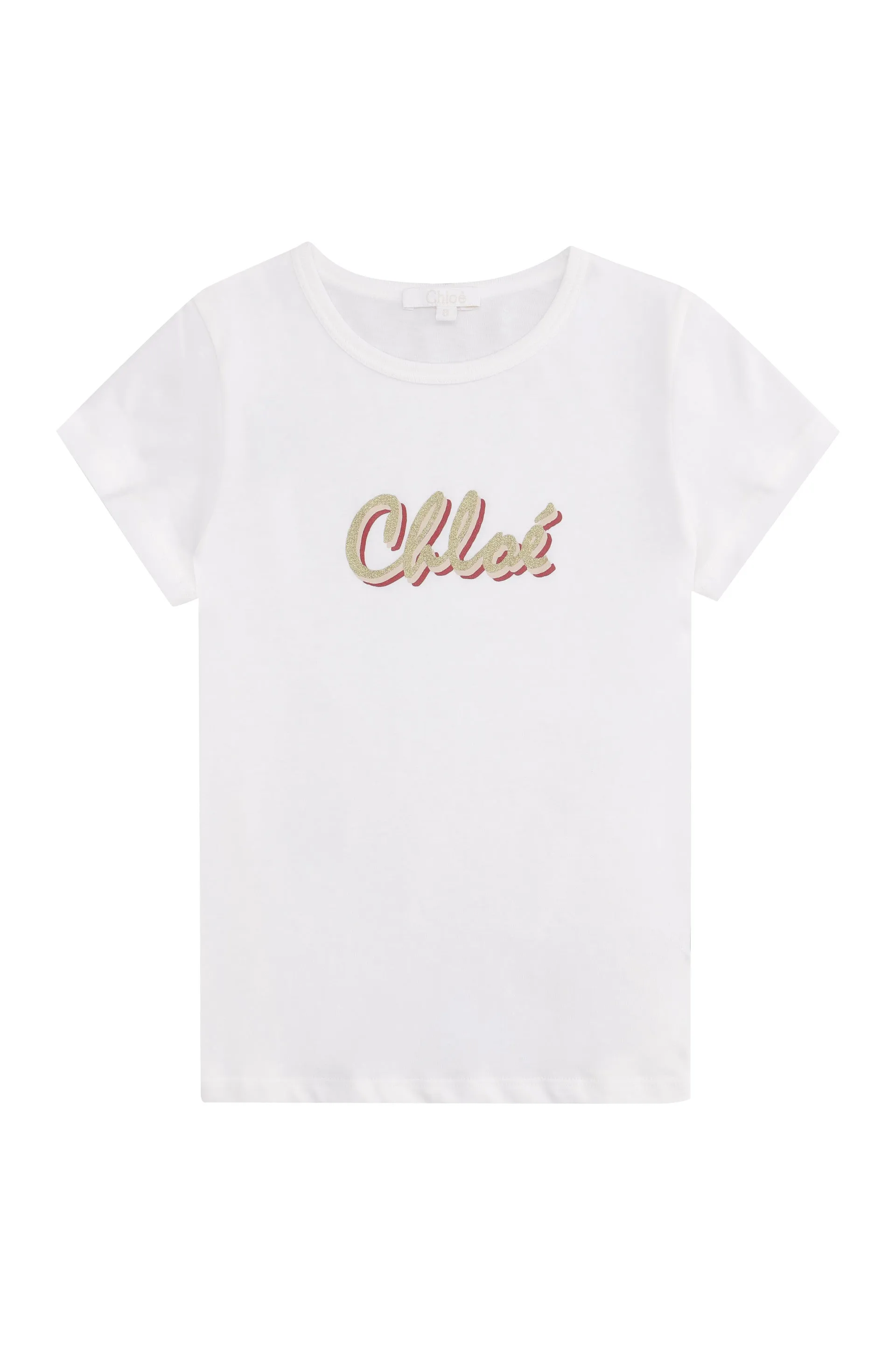 Chlo Kids Logo Print Crewneck T-Shirt