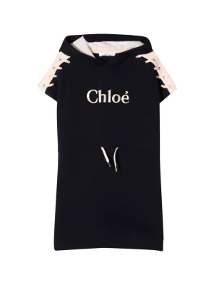 Chlo Kids Logo Print Drawstring Dress