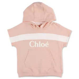 Chlo Kids Logo Printed Short Sleeve Hoodie