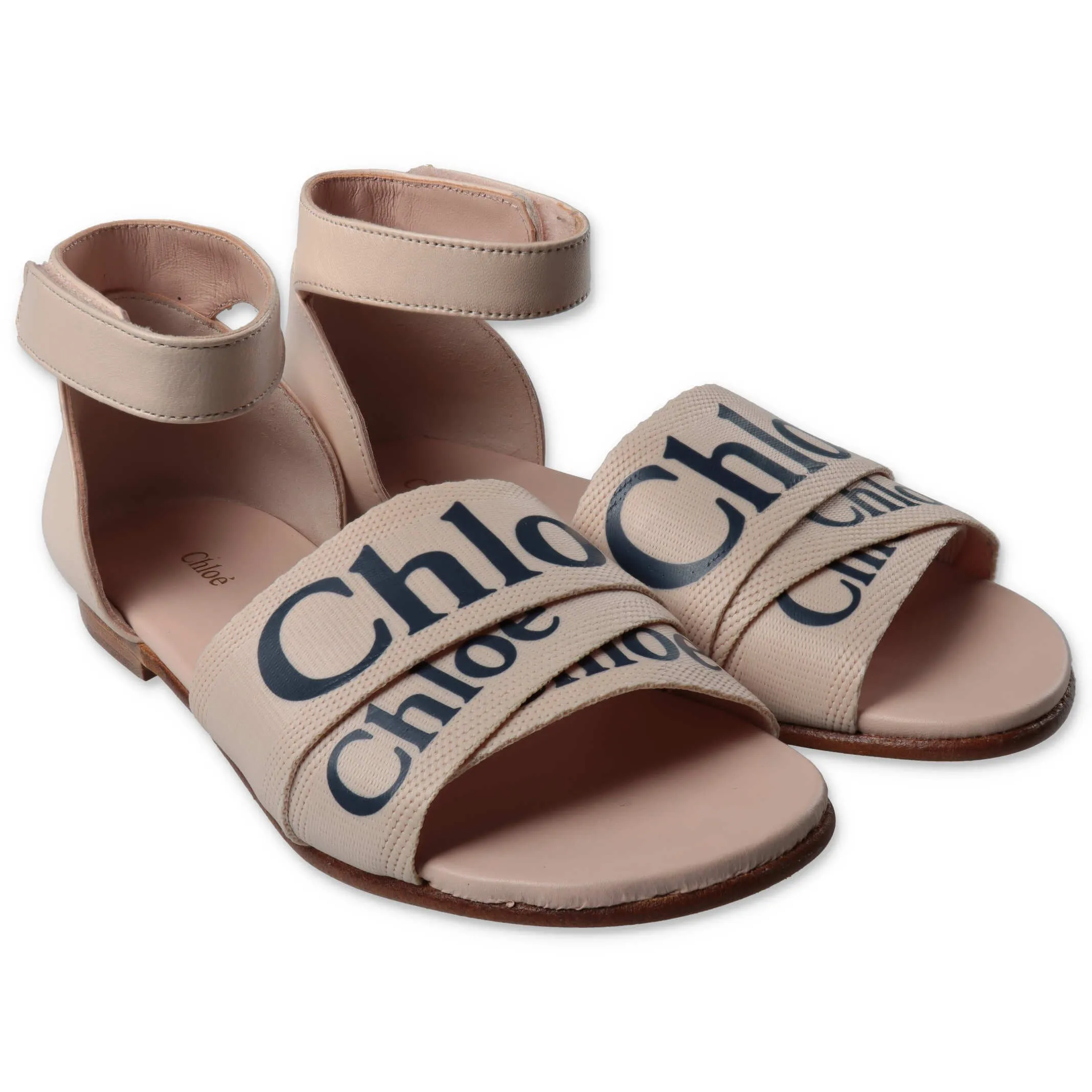 Chlo Kids Logo Printed Strapped Sandals