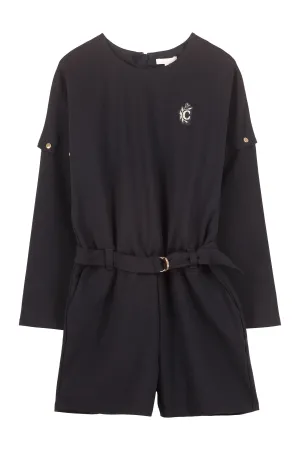 Chlo Kids Long Sleeve Belted Playsuit