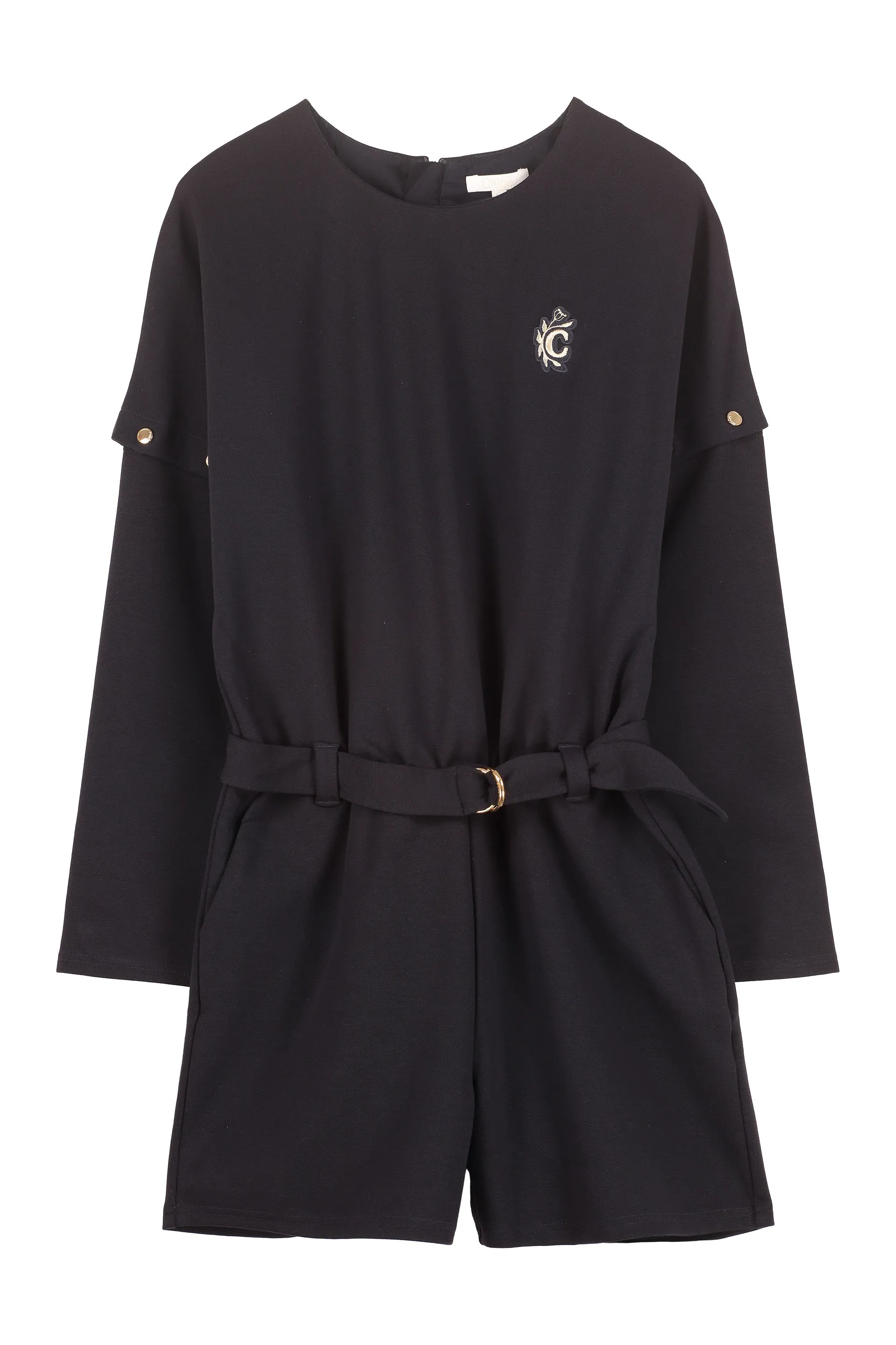 Chlo Kids Long Sleeve Belted Playsuit