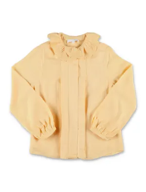 Chlo Kids Long Sleeved Ruffle-Detailed Shirt