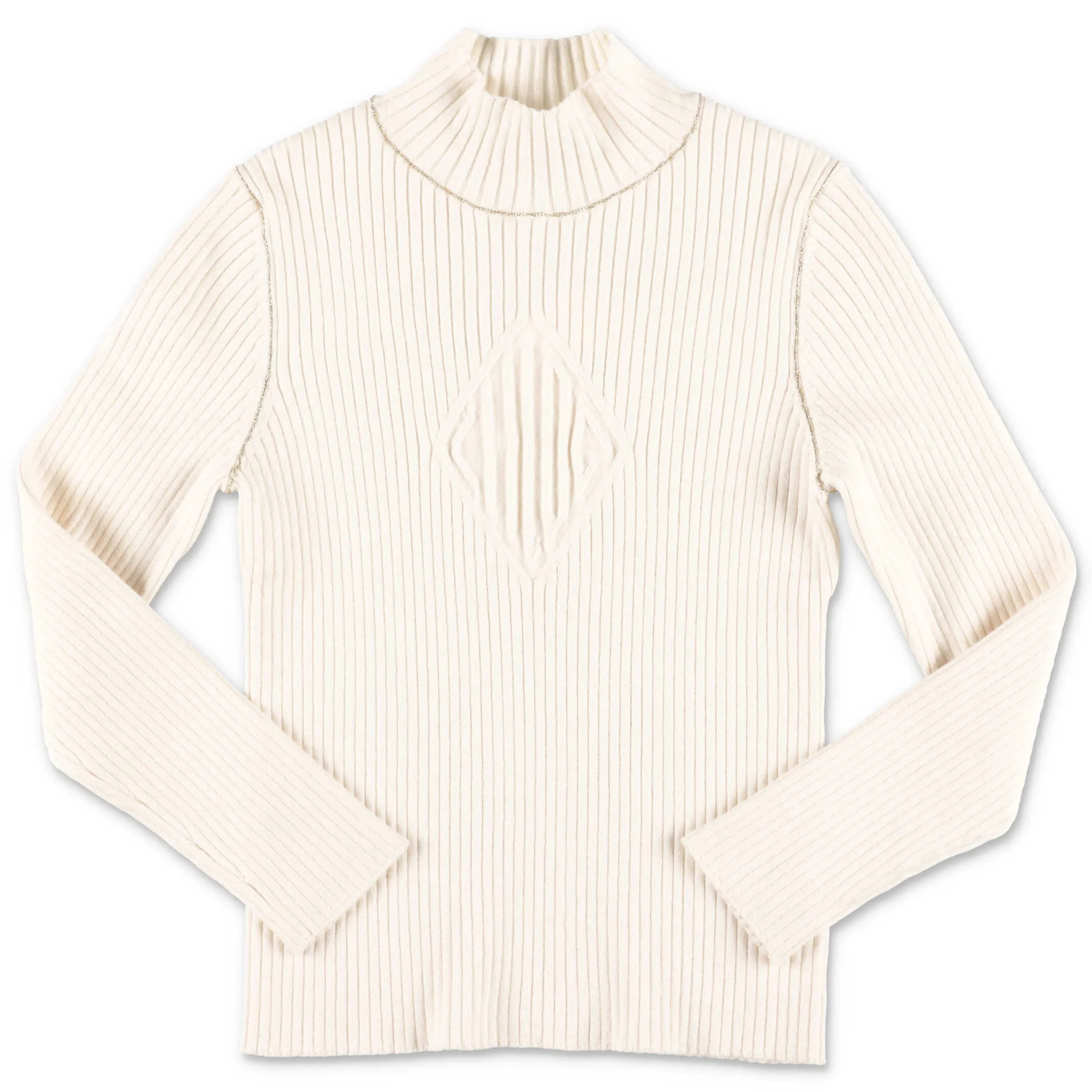 Chlo Kids Rib-Knit Mock Neck Sweater
