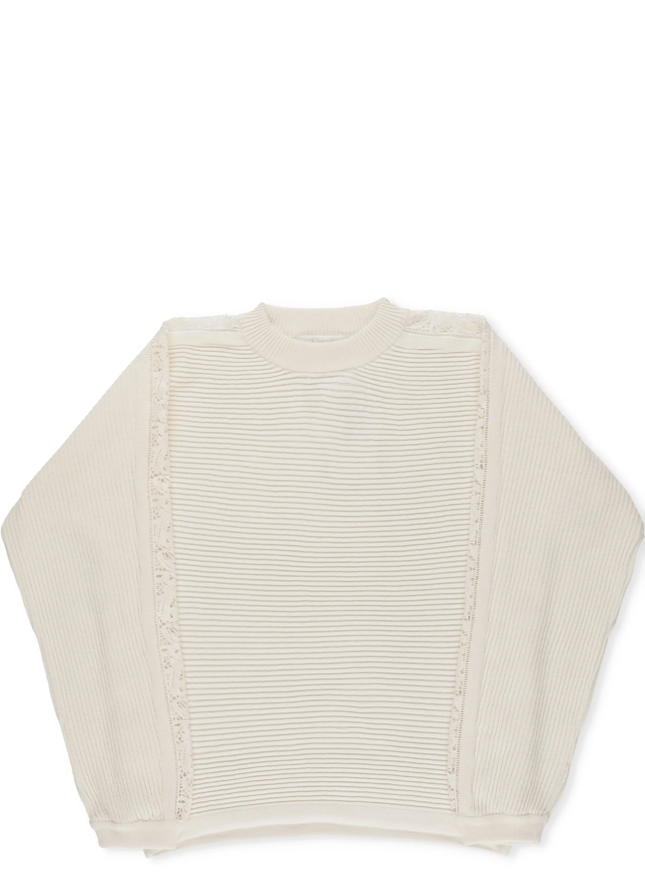 Chlo Kids Ribbed Crewneck Sweater