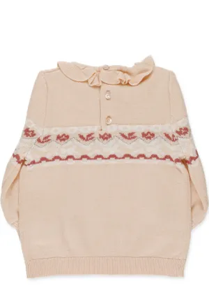 Chlo Kids Ruffled Collar Knit Sweater