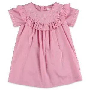 Chlo Kids Ruffled Short Sleeved Crewneck Dress