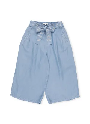 Chlo Kids Tied Belt Wide-Leg Trousers