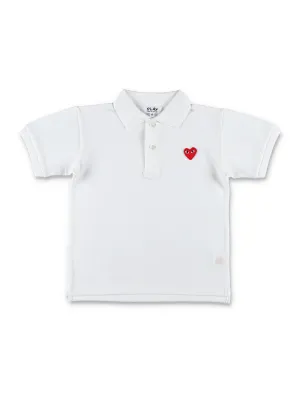 Comme des Garons Play Kids Heart Patch Polo Shirt