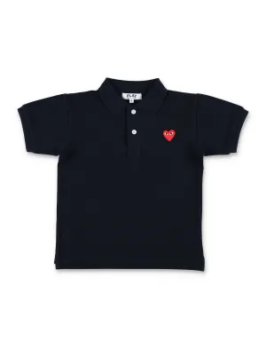 Comme des Garons Play Kids Heart Patch Polo Shirt