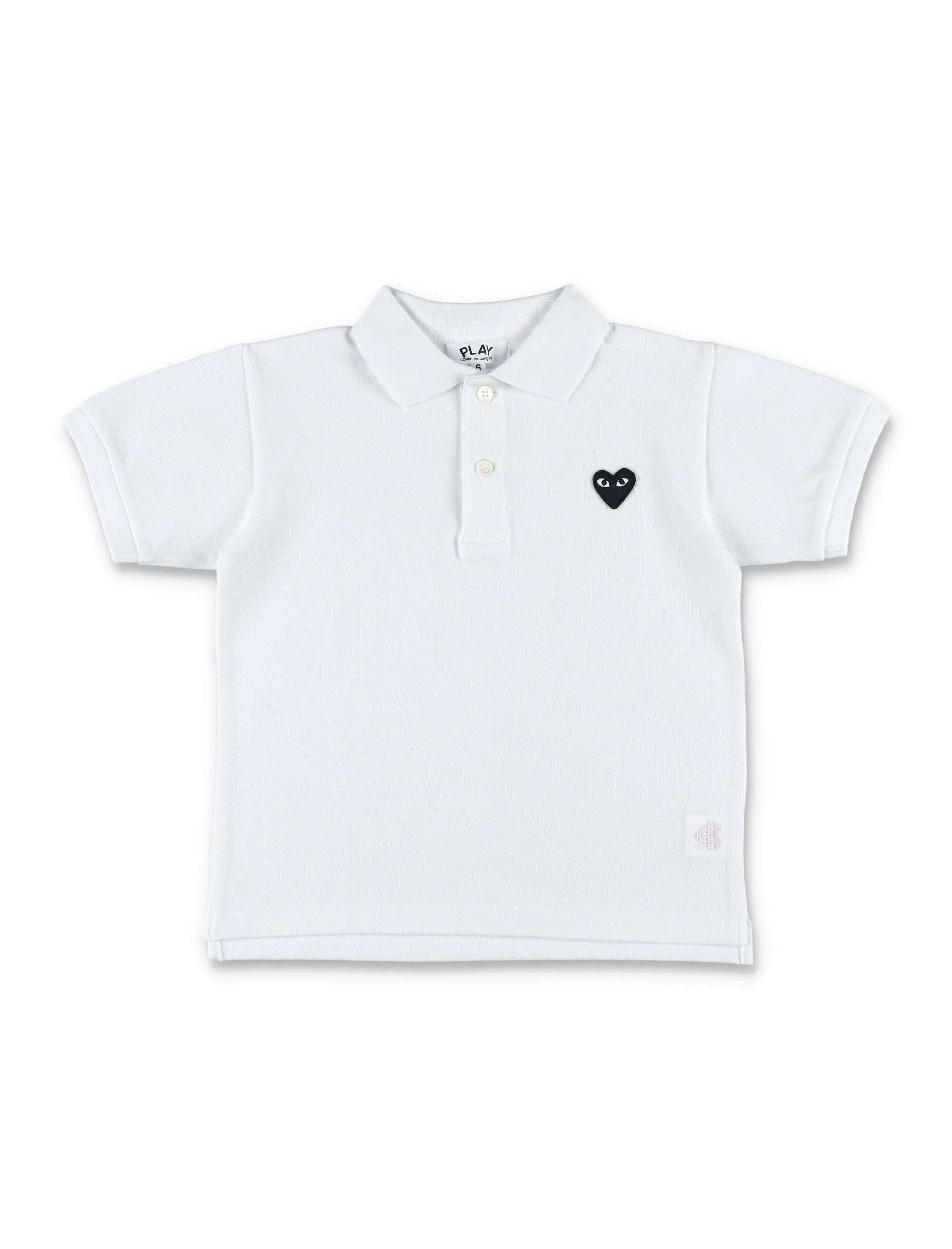 Comme des Garons Play Kids Heart Patch Short-Sleeved Polo Shirt