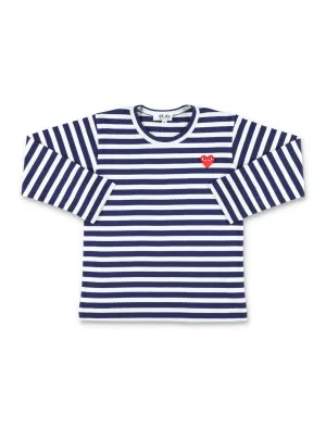 Comme des Garons Play Kids Striped Long-Sleeved T-Shirt