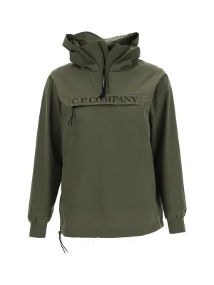 C.P. Company Kids Logo Printed Half-Zip Hooded Jacket