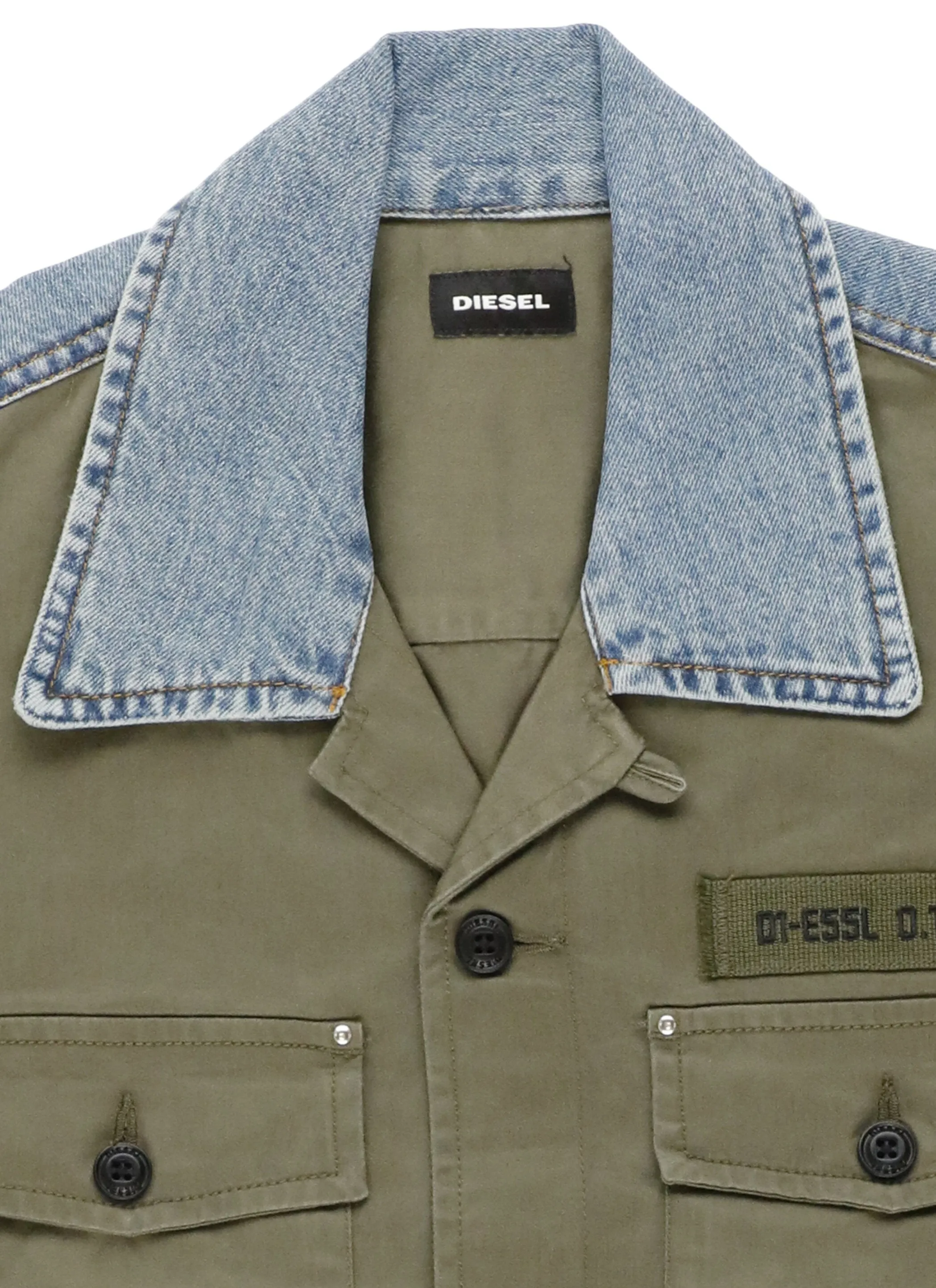 Diesel Kids Cowalt Denim Detail Overshirt