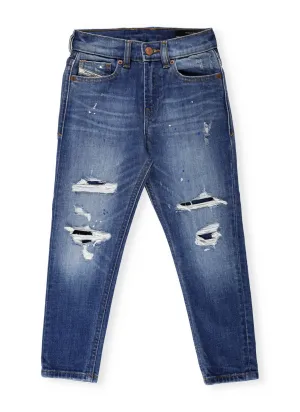 Diesel Kids D-Vider-J Distressed Jeans