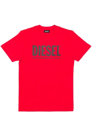 Diesel Kids Logo Print Crewneck T-Shirt
