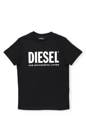 Diesel Kids Logo Print Crewneck T-Shirt