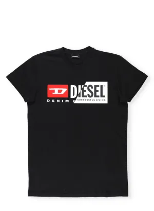 Diesel Kids Logo Print Crewneck T-Shirt