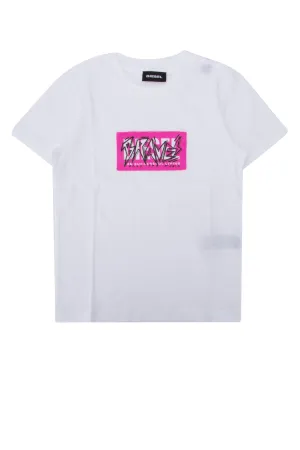 Diesel Kids Logo Print Crewneck T-Shirt