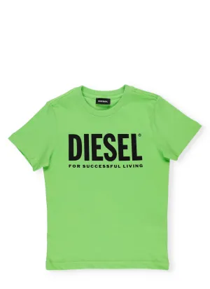 Diesel Kids Logo Print Crewneck T-Shirt