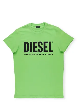 Diesel Kids Logo Print Crewneck T-Shirt