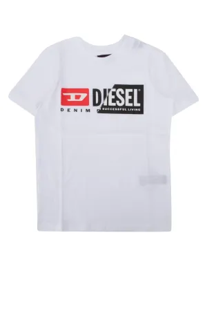 Diesel Kids Logo Print Crewneck T-Shirt