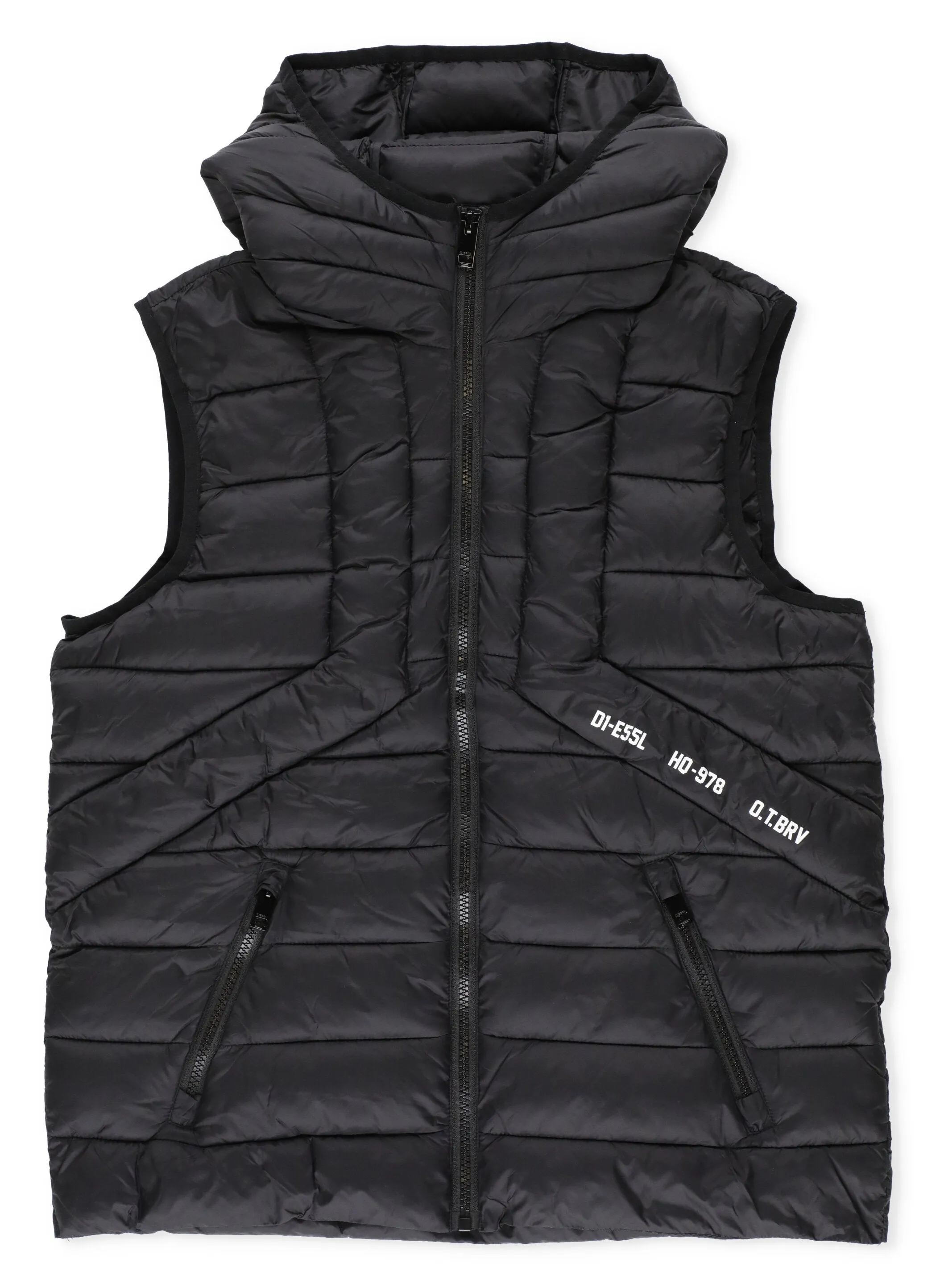 Diesel Kids Logo Print Zip-Up Gilet