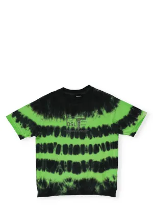 Diesel Kids Logo Printed Tie-Dye T-Shirt