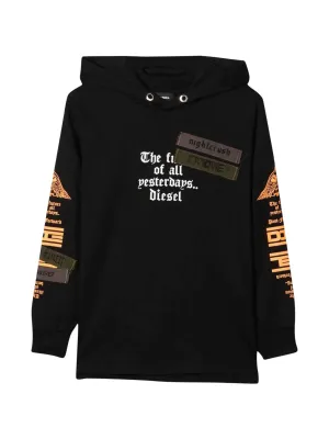 Diesel Kids Patched Drawstring Hoodie