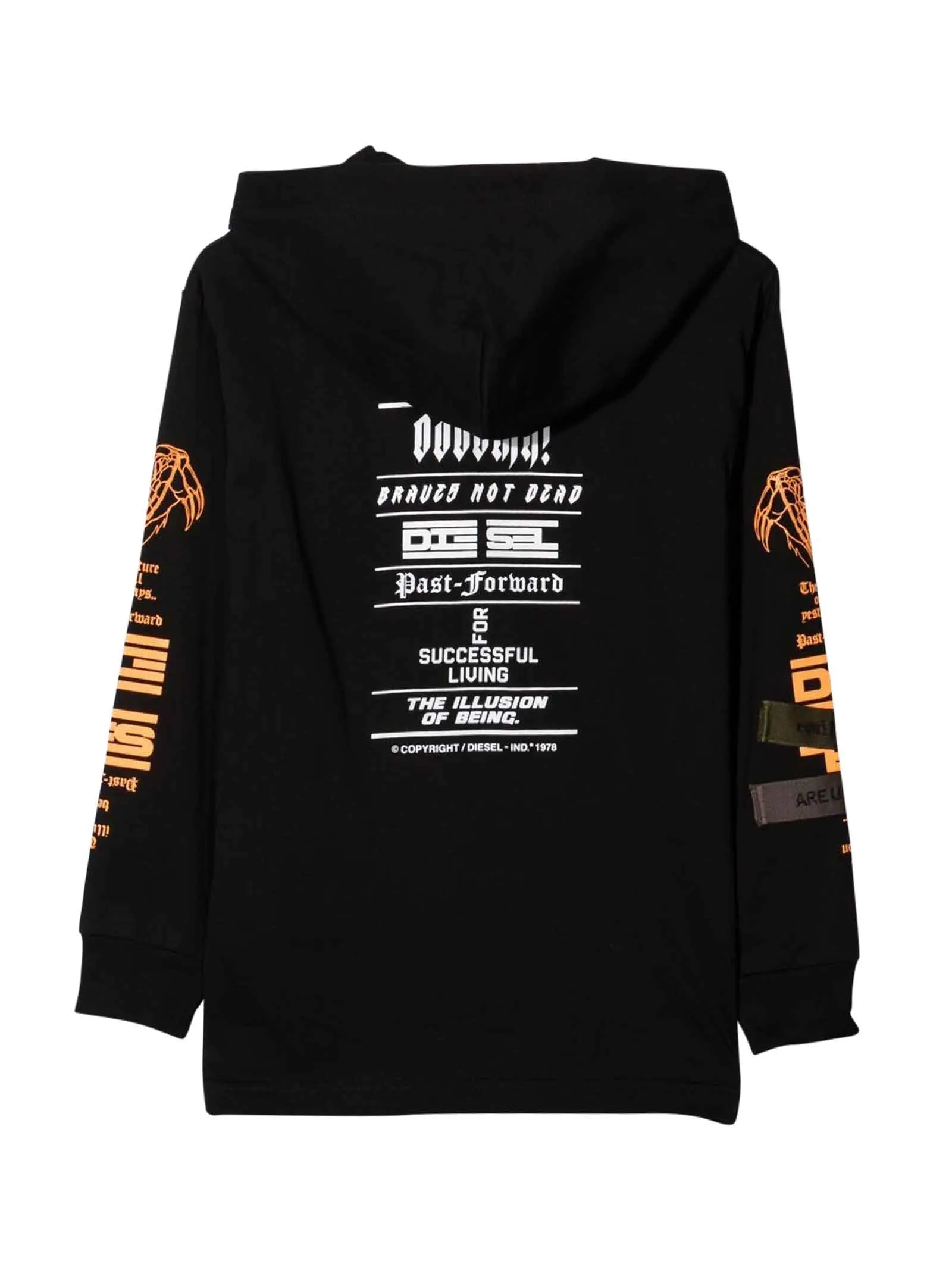 Diesel Kids Patched Drawstring Hoodie