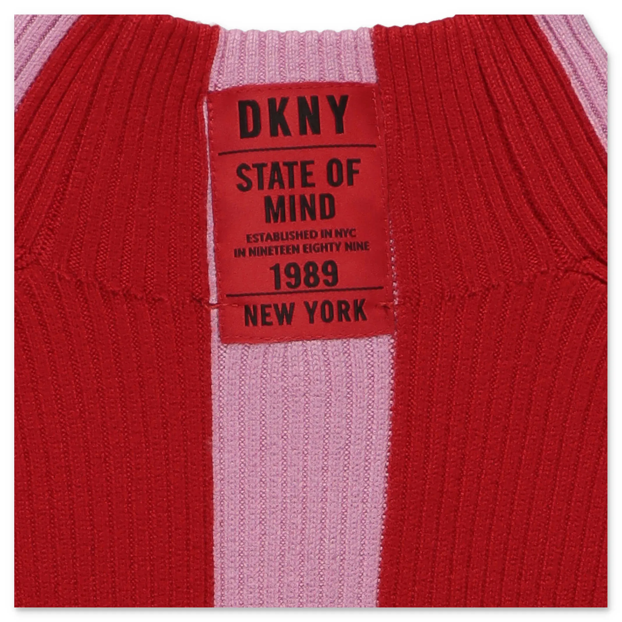 DKNY Kids Contrast Stripe Rib Knit Dress
