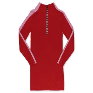 DKNY Kids Contrast Stripe Rib Knit Dress
