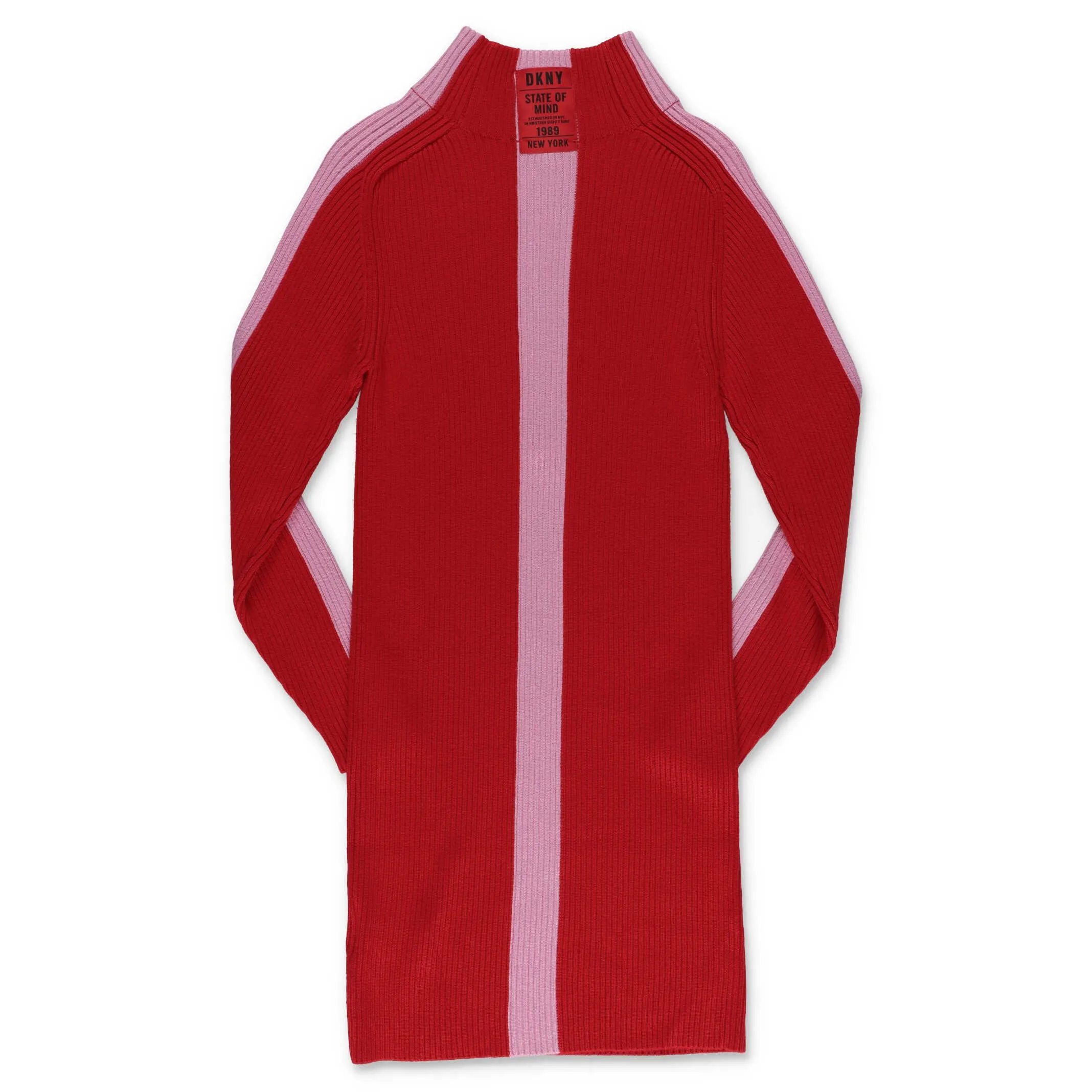 DKNY Kids Contrast Stripe Rib Knit Dress