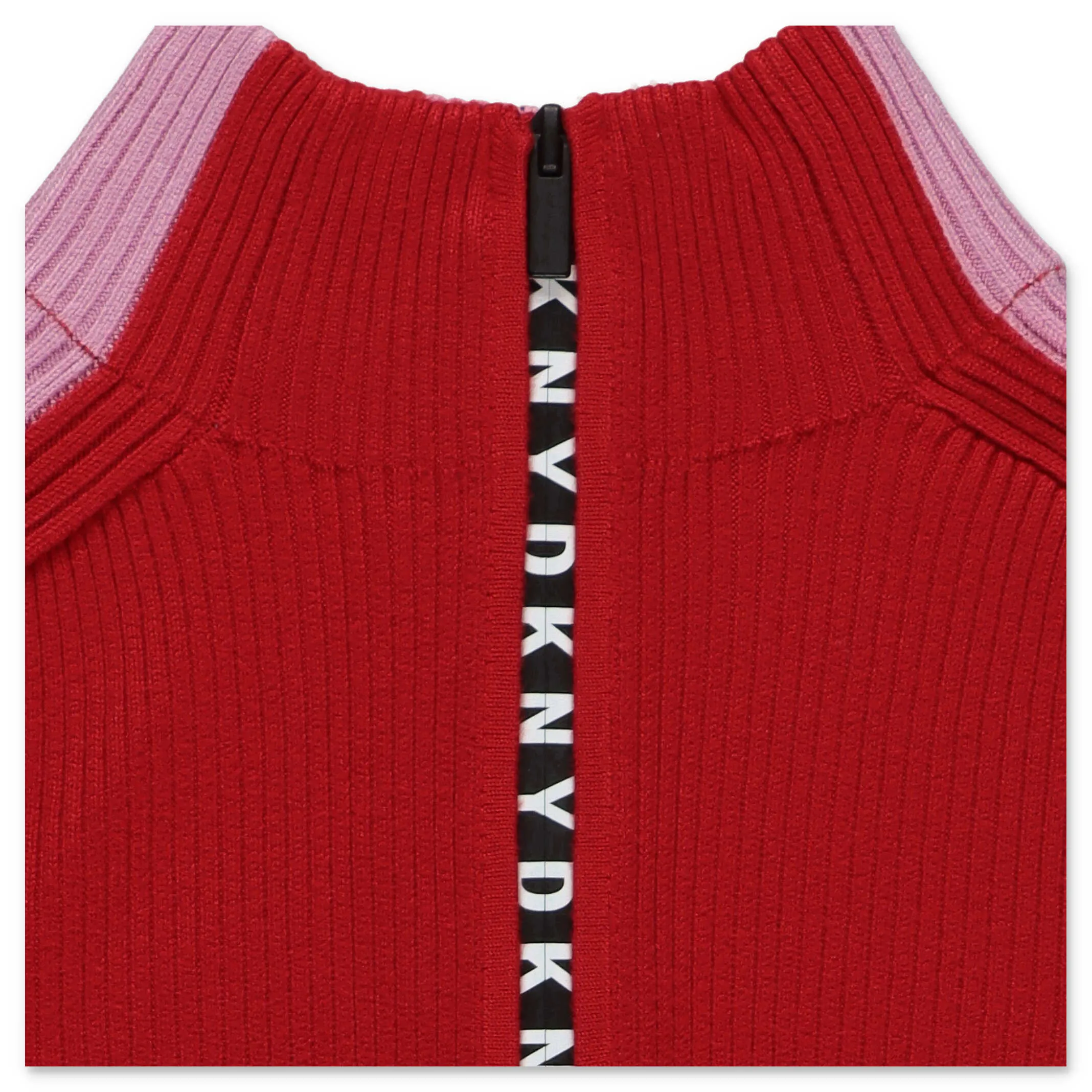 DKNY Kids Contrast Stripe Rib Knit Dress