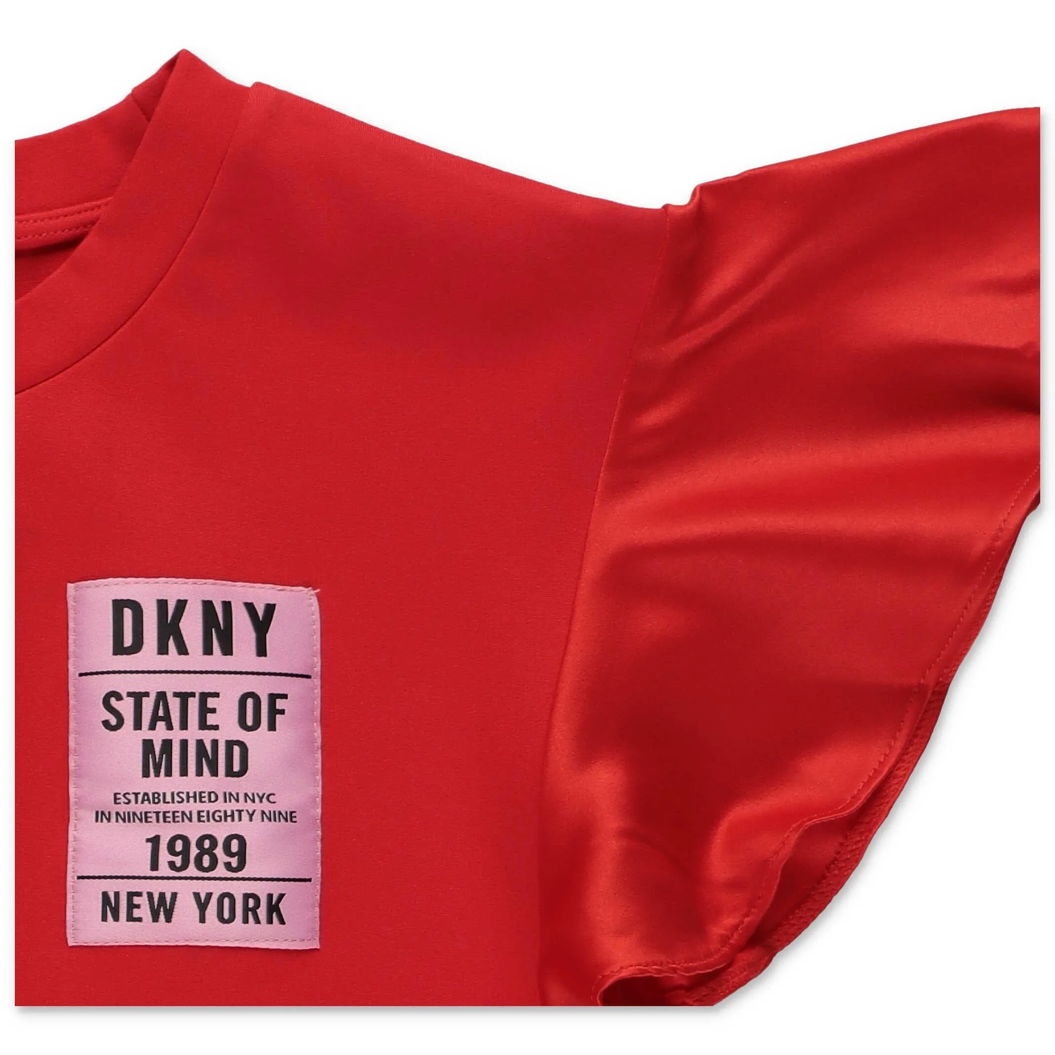 DKNY Kids Logo Patch Ruffled Dress