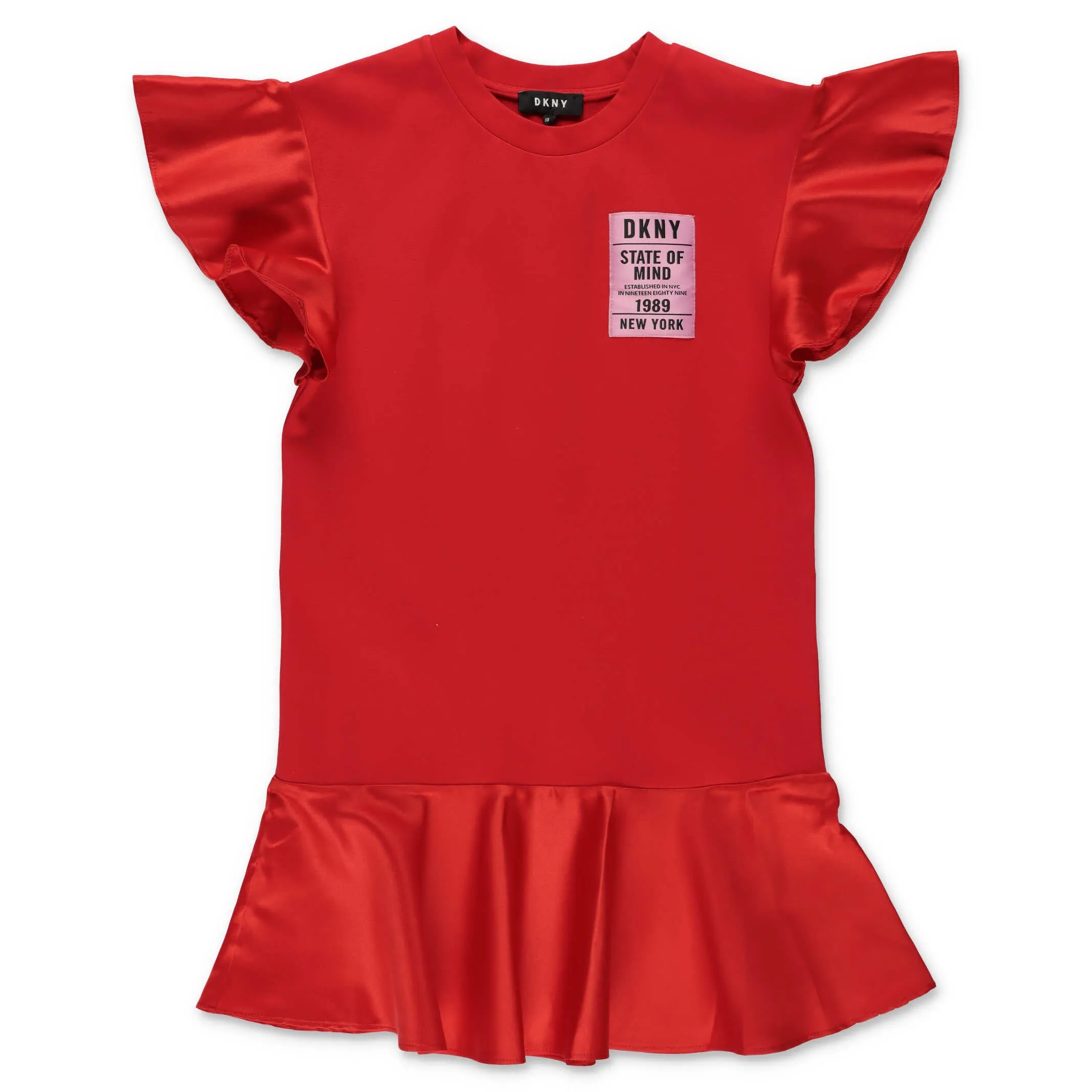 DKNY Kids Logo Patch Ruffled Dress