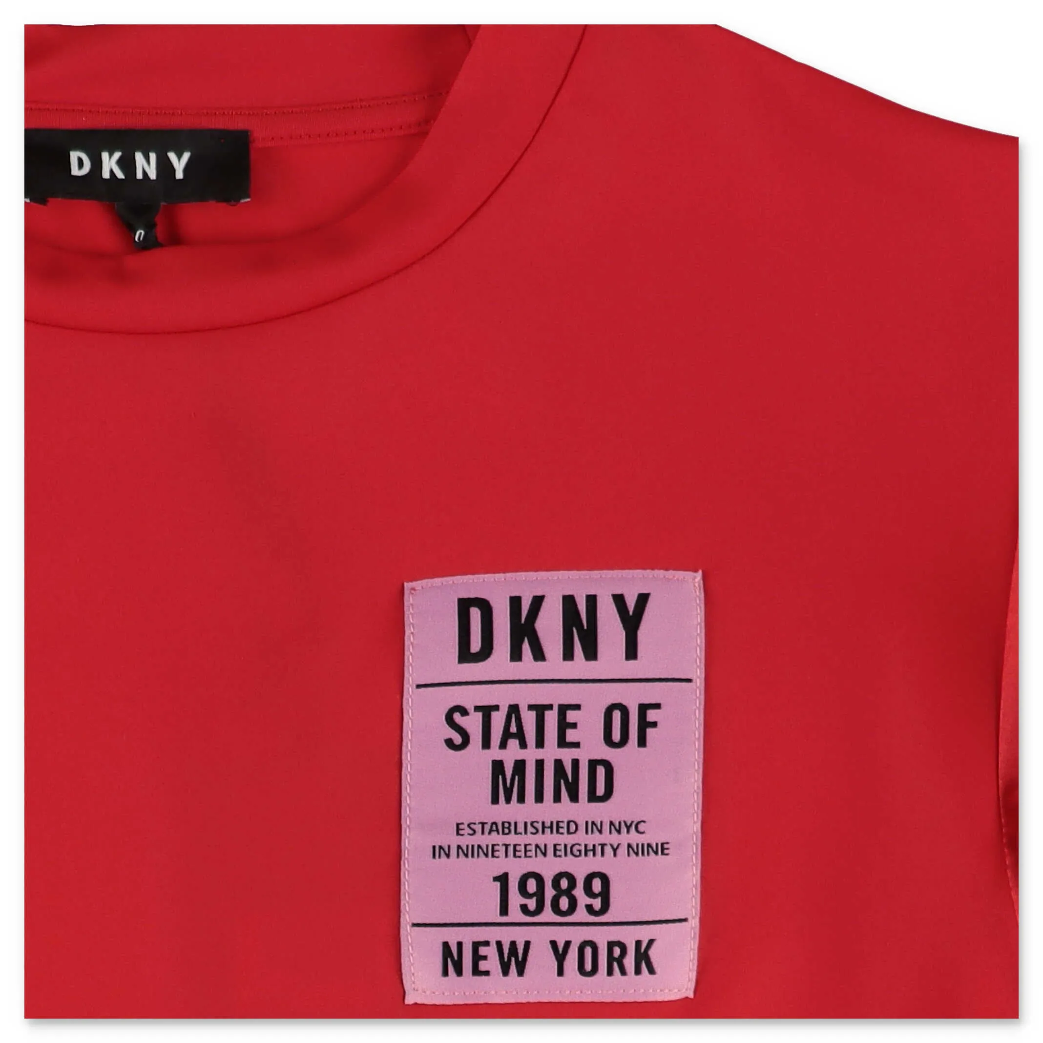 DKNY Kids Logo Patched Ruffle Sleeve T-Shirt