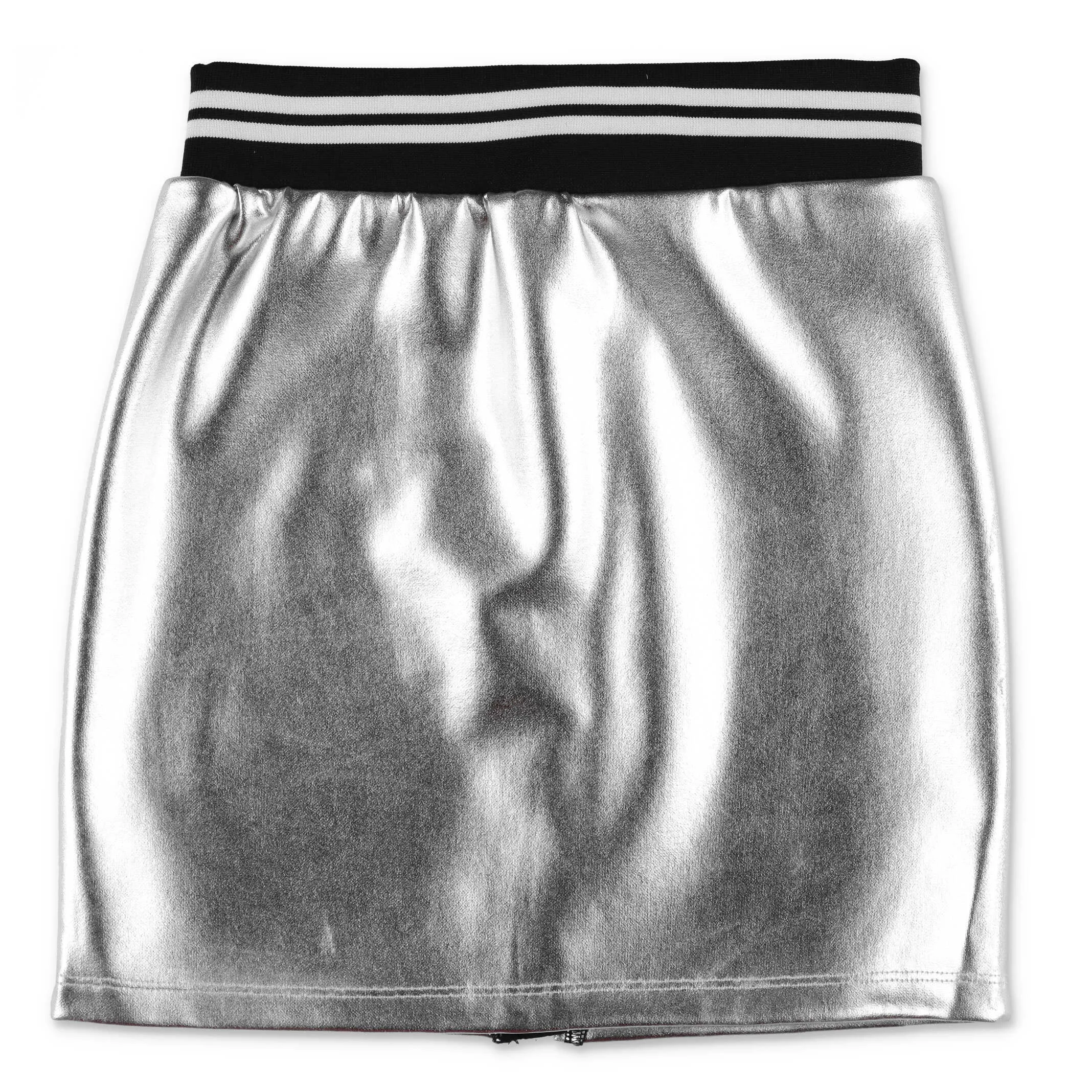 DKNY Kids Logo Zip Metallic Skirt