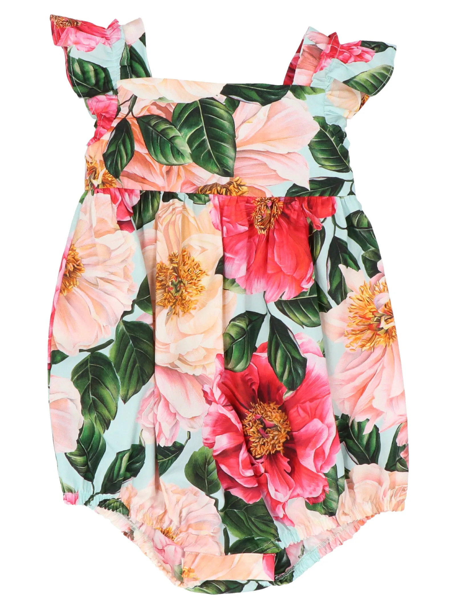 Dolce & Gabbana Kids Camellia Print Romper Suit